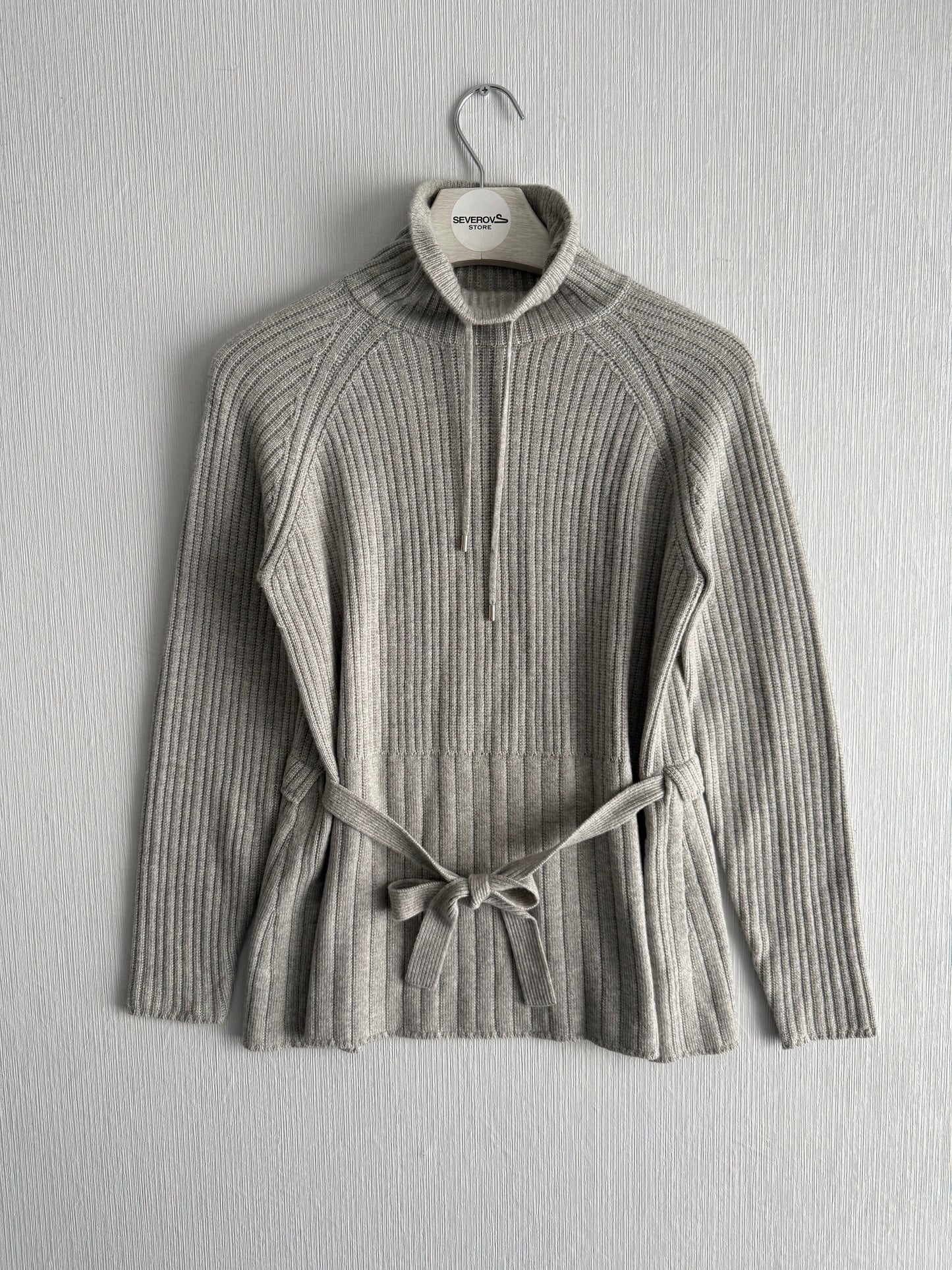 Loro Piana Cashmere Suit Rib Belted Turtleneck and Pants