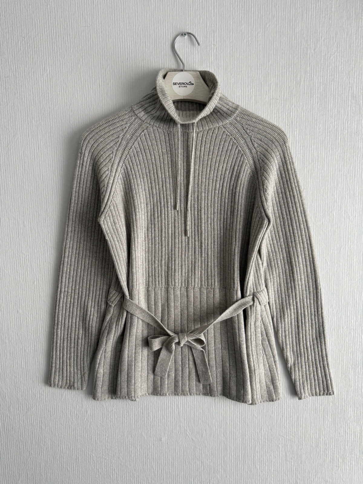 Loro Piana Cashmere Suit Rib Belted Turtleneck and Pants