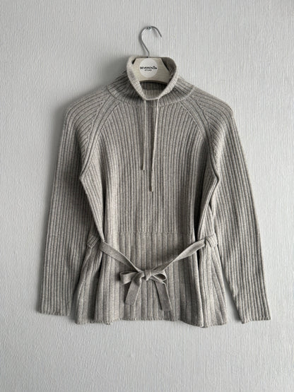 Loro Piana Cashmere Suit Rib Belted Turtleneck and Pants