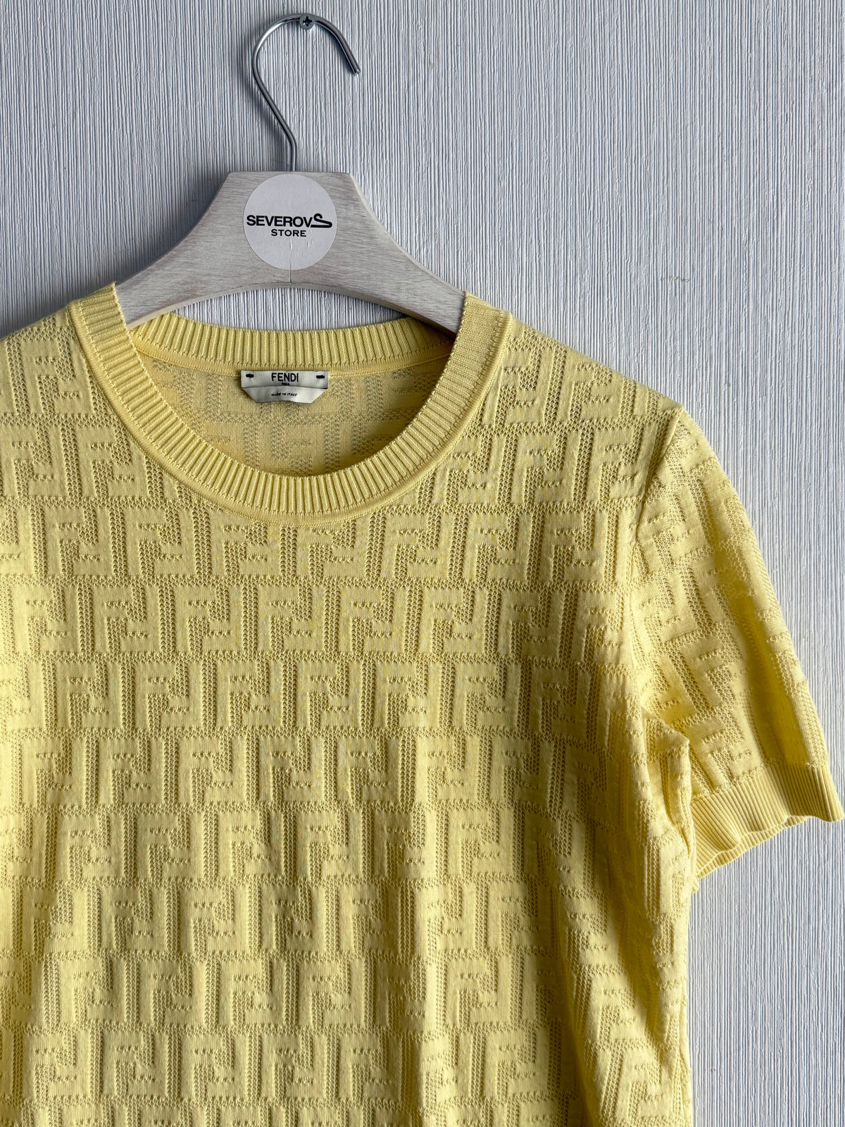 Fendi Yellow Monogram Devore T-shirt Dress
