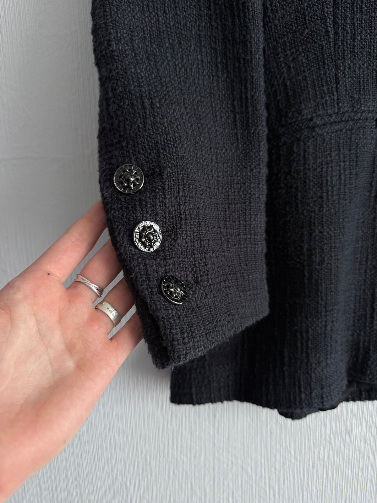 Chanel Bombay Timeless Tweed Blazer Jacket in Black Cotton