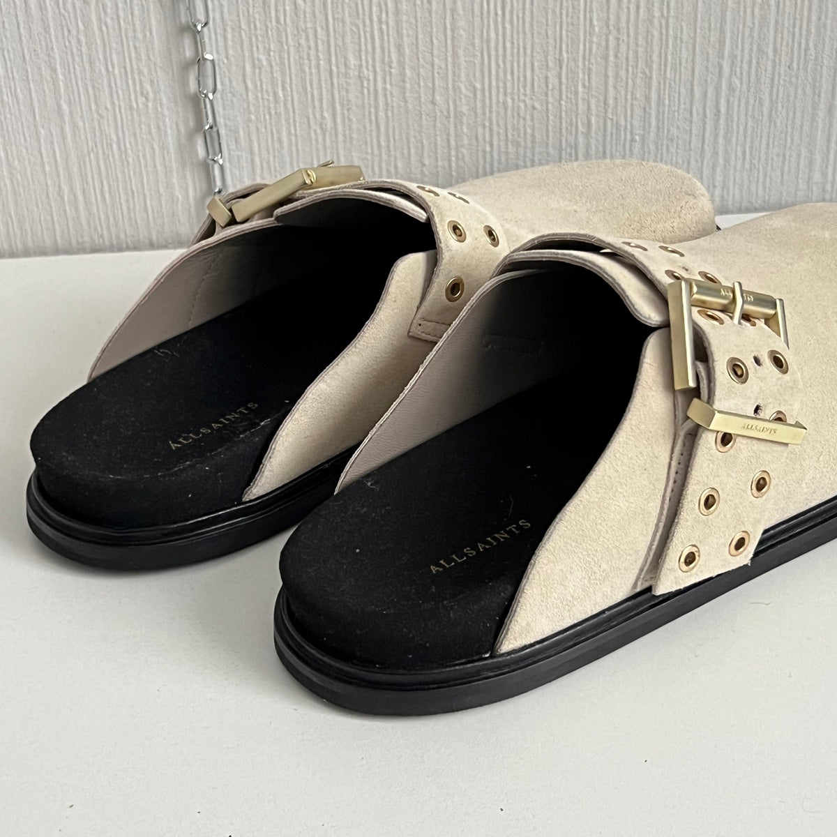 All Saints Juno Mule in Parchment White