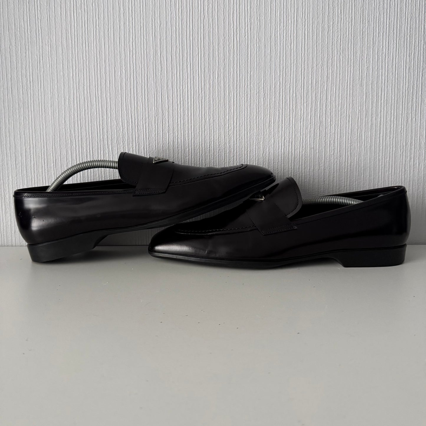Prada Triangle-logo Leather Loafers