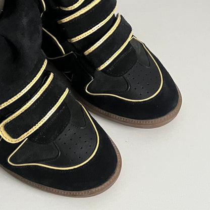 Isabel Marant Bekett Black Suede Leather Sneakers Womens Shoes