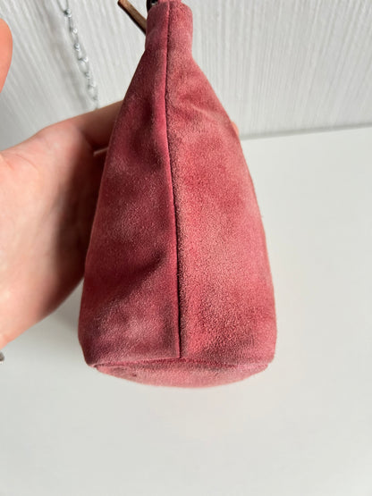 Prada Pochette Sirio Pink Suede Shoulder Bag