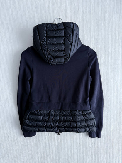 Moncler Maglia Down Cardigan in Navy Blue