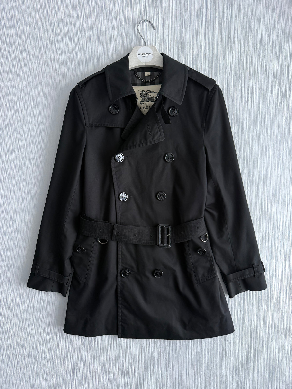 Burberry Britton Black Short Trench Coat