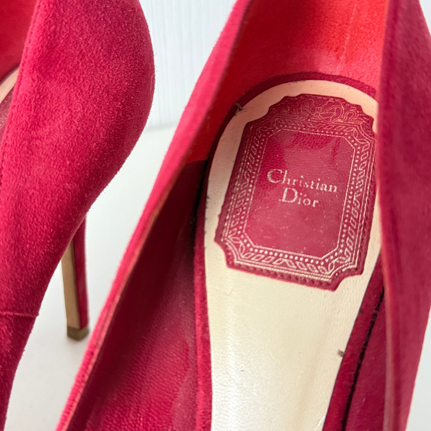 Christian Dior Red Suede Heels
