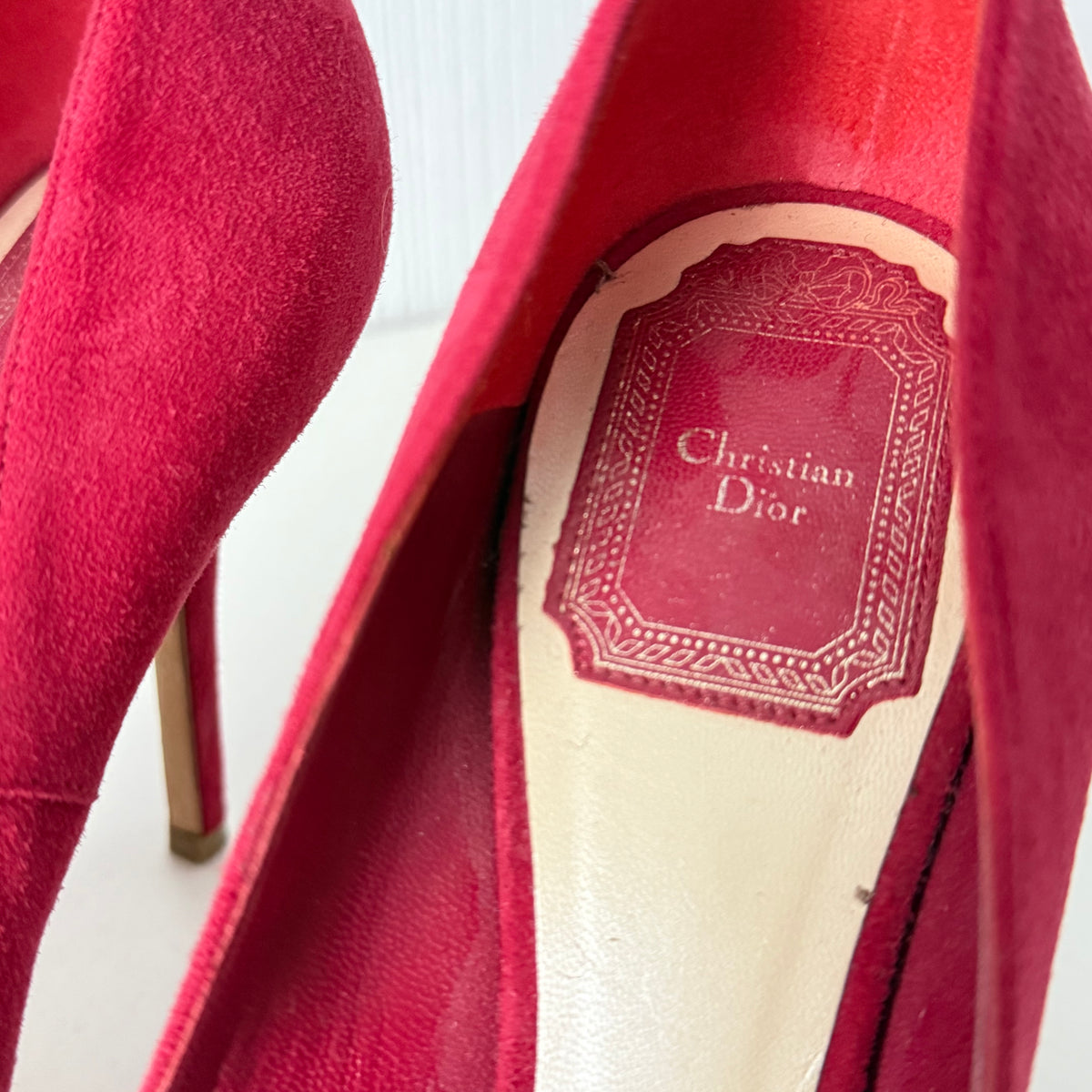 Christian Dior Red Suede Heels