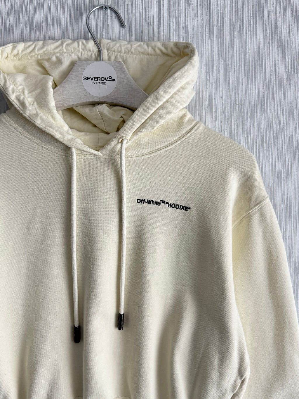Off-White Cream Cropped Hoodie