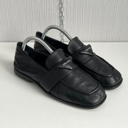 Prada Soft Nappa Black Leather Loafers
