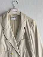 Chanel Beige Lightweight Wool Blazer