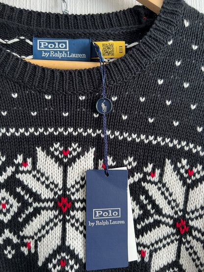 Polo Ralph Lauren Snowflake Cotton Cashmere Blend Knit Mens Sweater