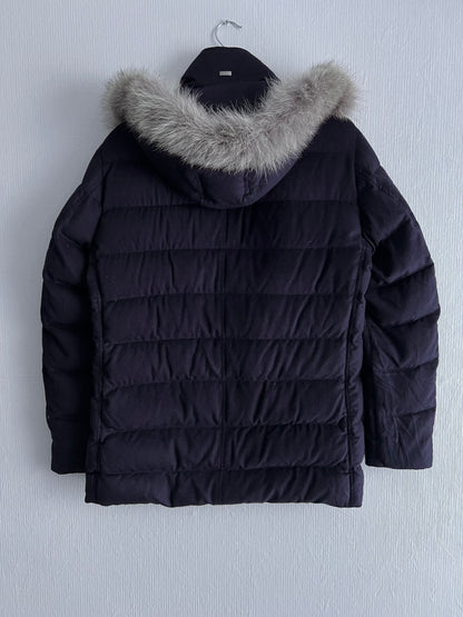 Herno Polar-Tech Silk Cashmere Blend Quilted Down-Filled Parka with Fur Hood