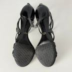 Dior Black Patent Leather Double Strap Sandals