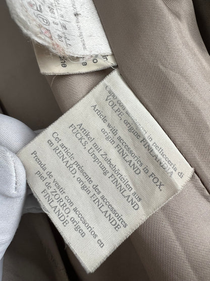 Max Mara Fox Fur Collar Wool Angora Blend Womens Long Coat