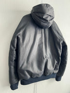 Stone Island AW10 Midnight Blue Leather Bomber Down Jacket