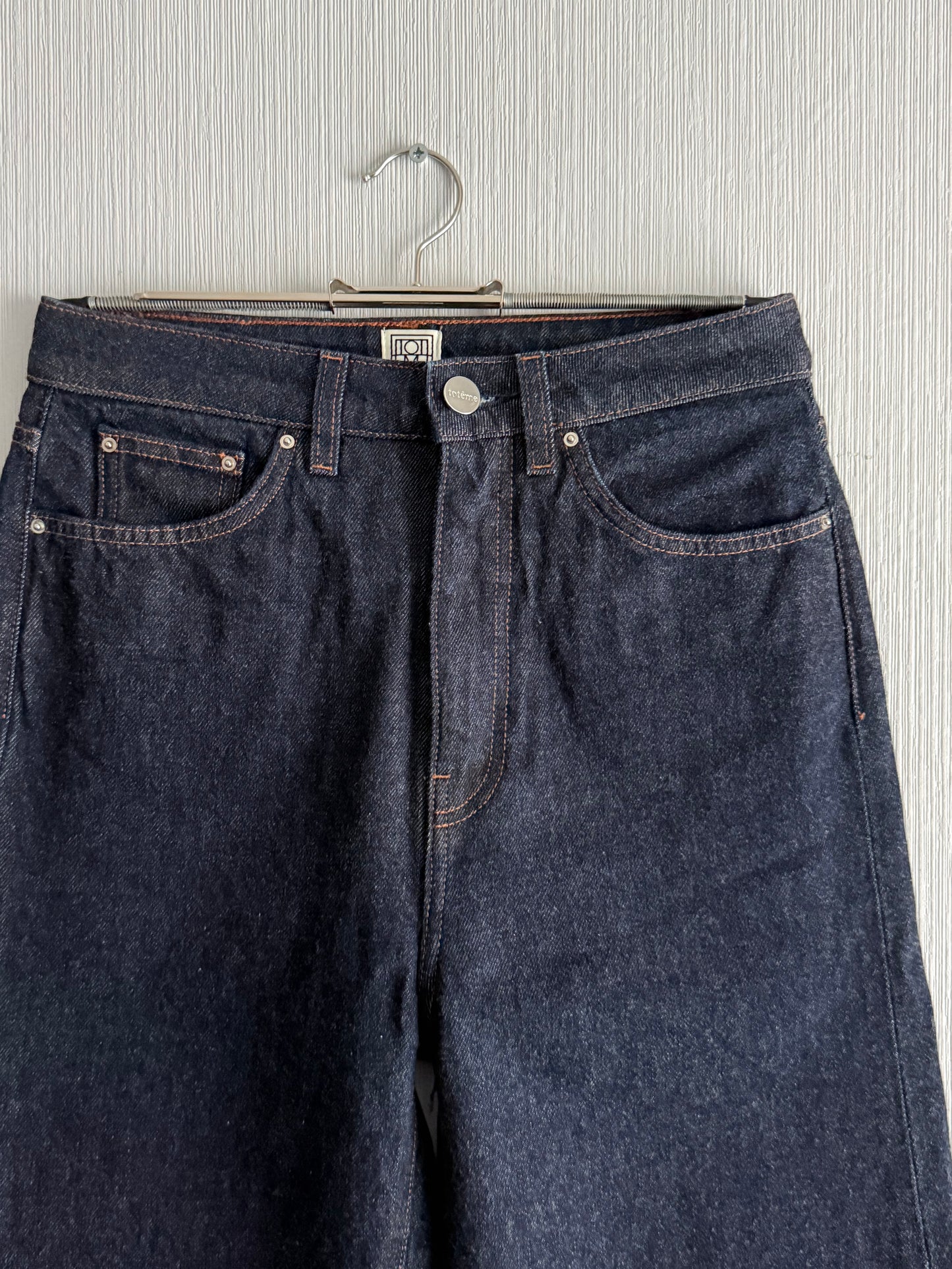 Toteme Barrel-leg Raw Denim Jeans