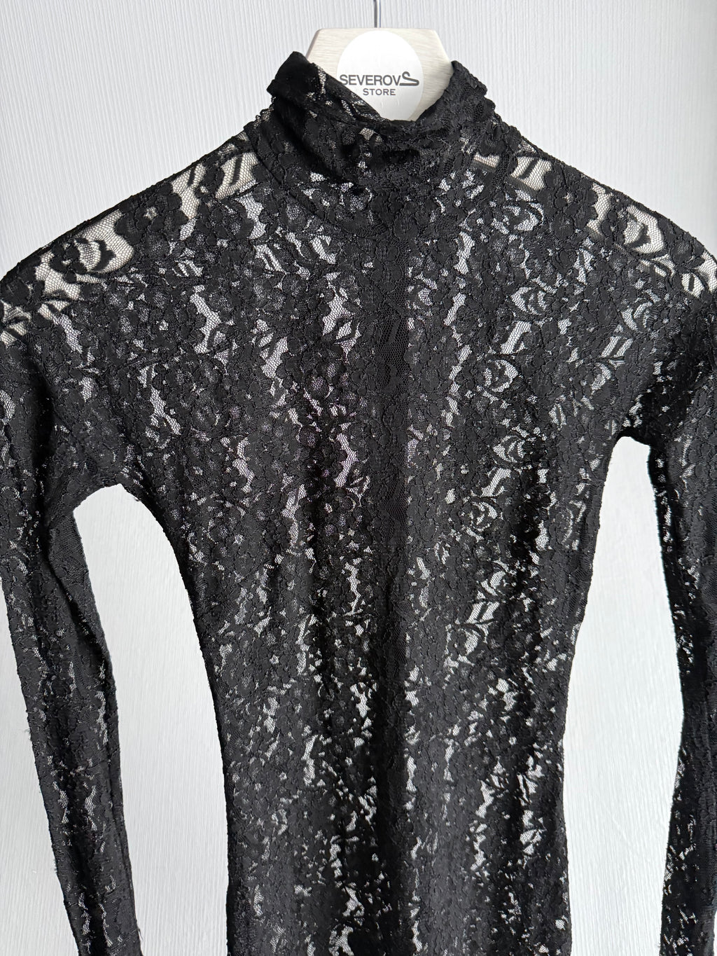 Dolce & Gabbana Black Floral Lace Long Sleeve Dress