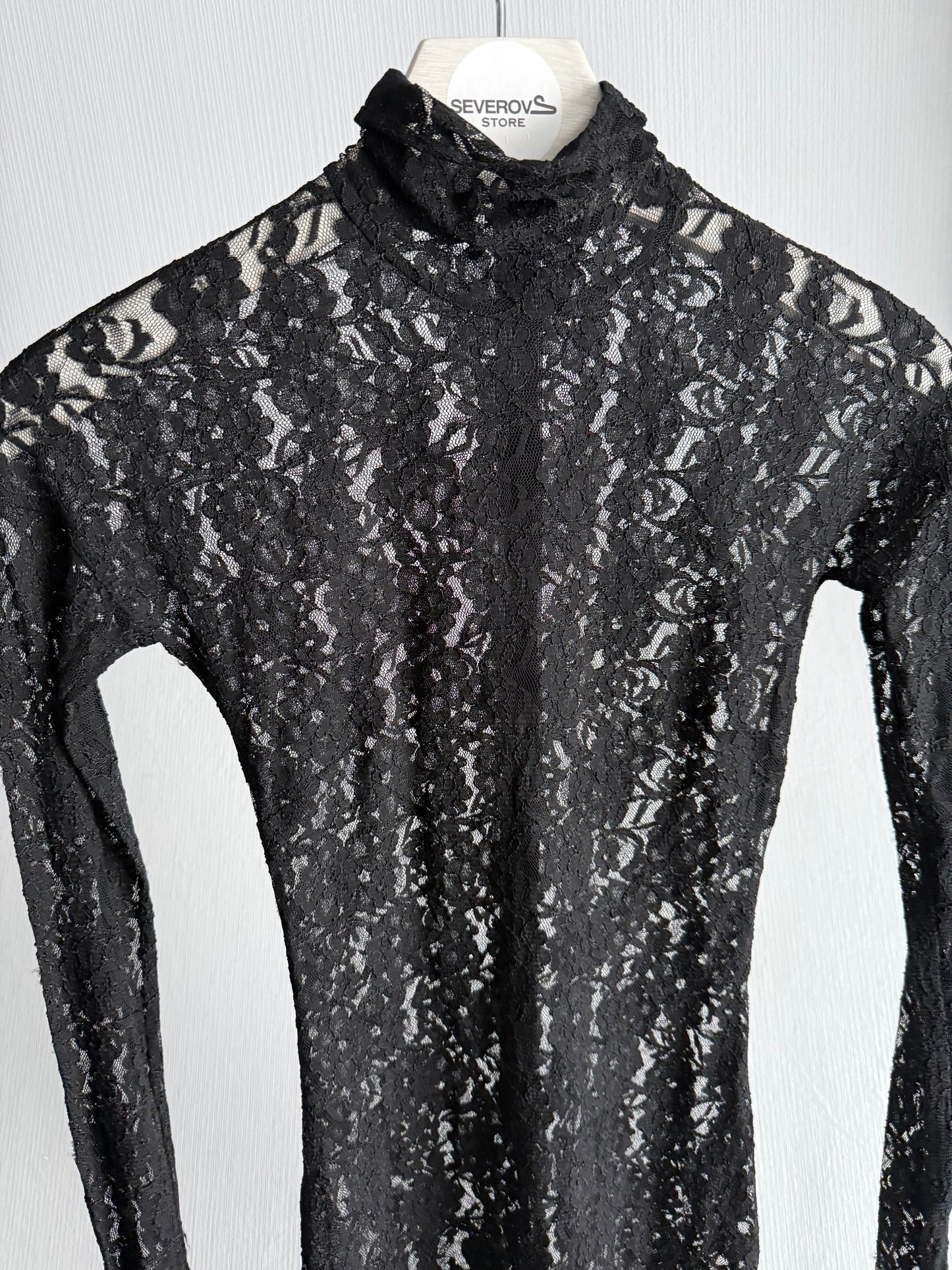 Dolce & Gabbana Black Floral Lace Long Sleeve Dress