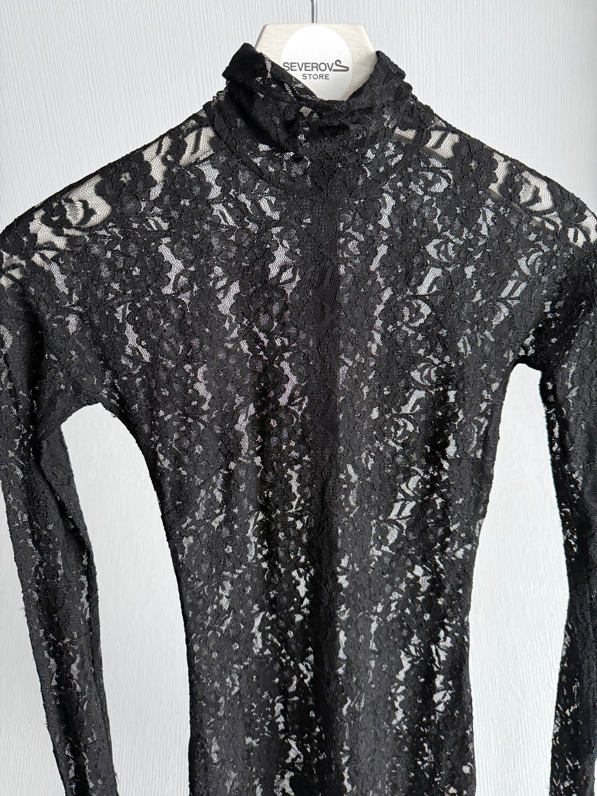 Dolce & Gabbana Black Floral Lace Long Sleeve Dress