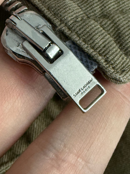 Saint Laurent Olive Green Cotton Jacket Womens Parka