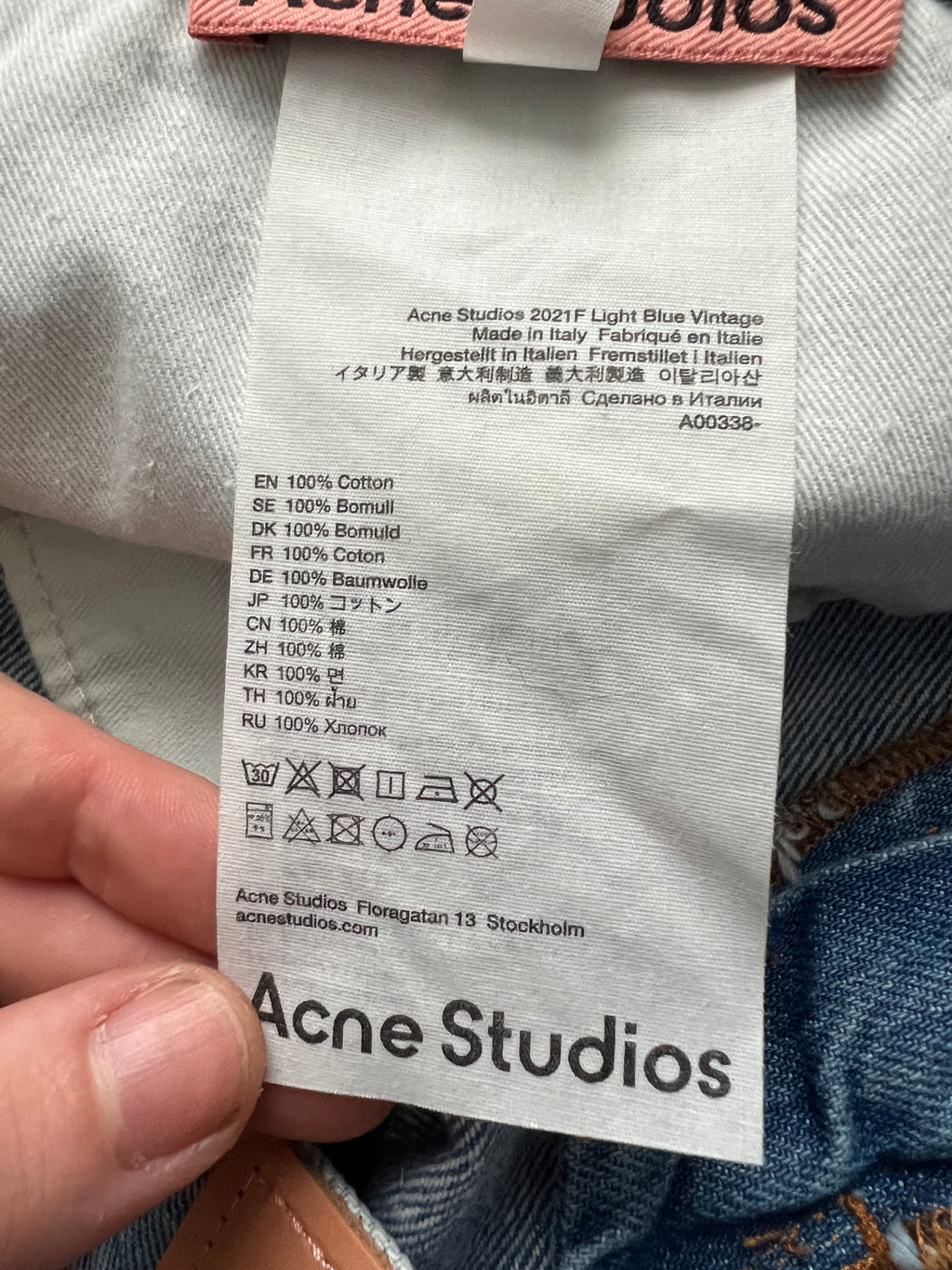 Acne Studios 2021F Light Blue Vintage Mens Denim Pants