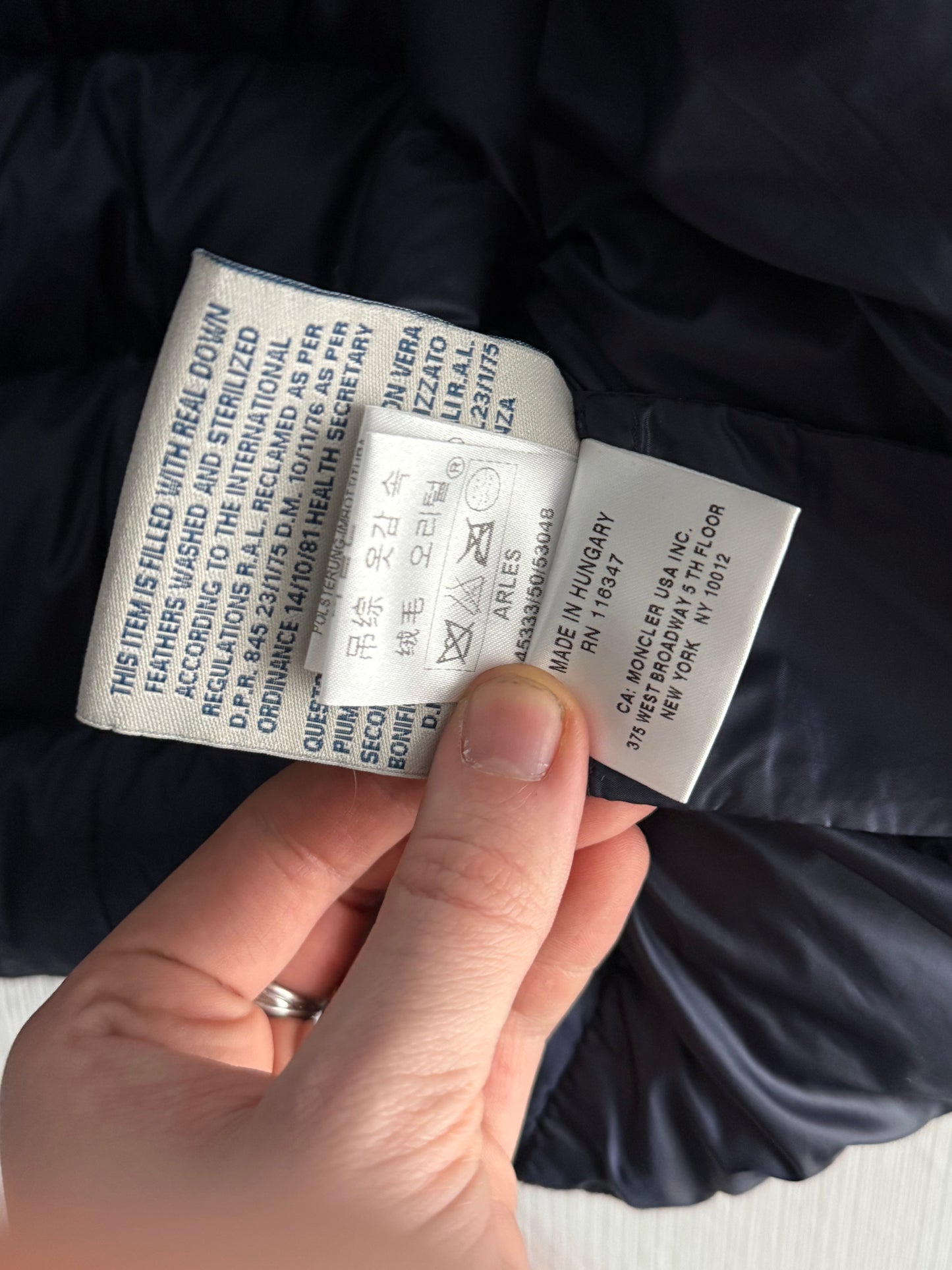 Moncler Arles Navy Down Sleeveless Jacket