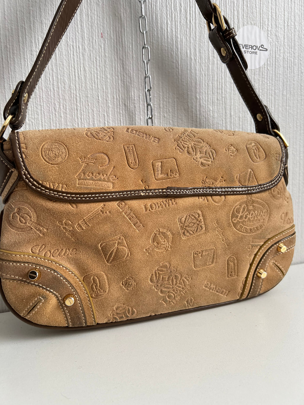 Loewe 160th Anniversary Suede Shoulder Bag