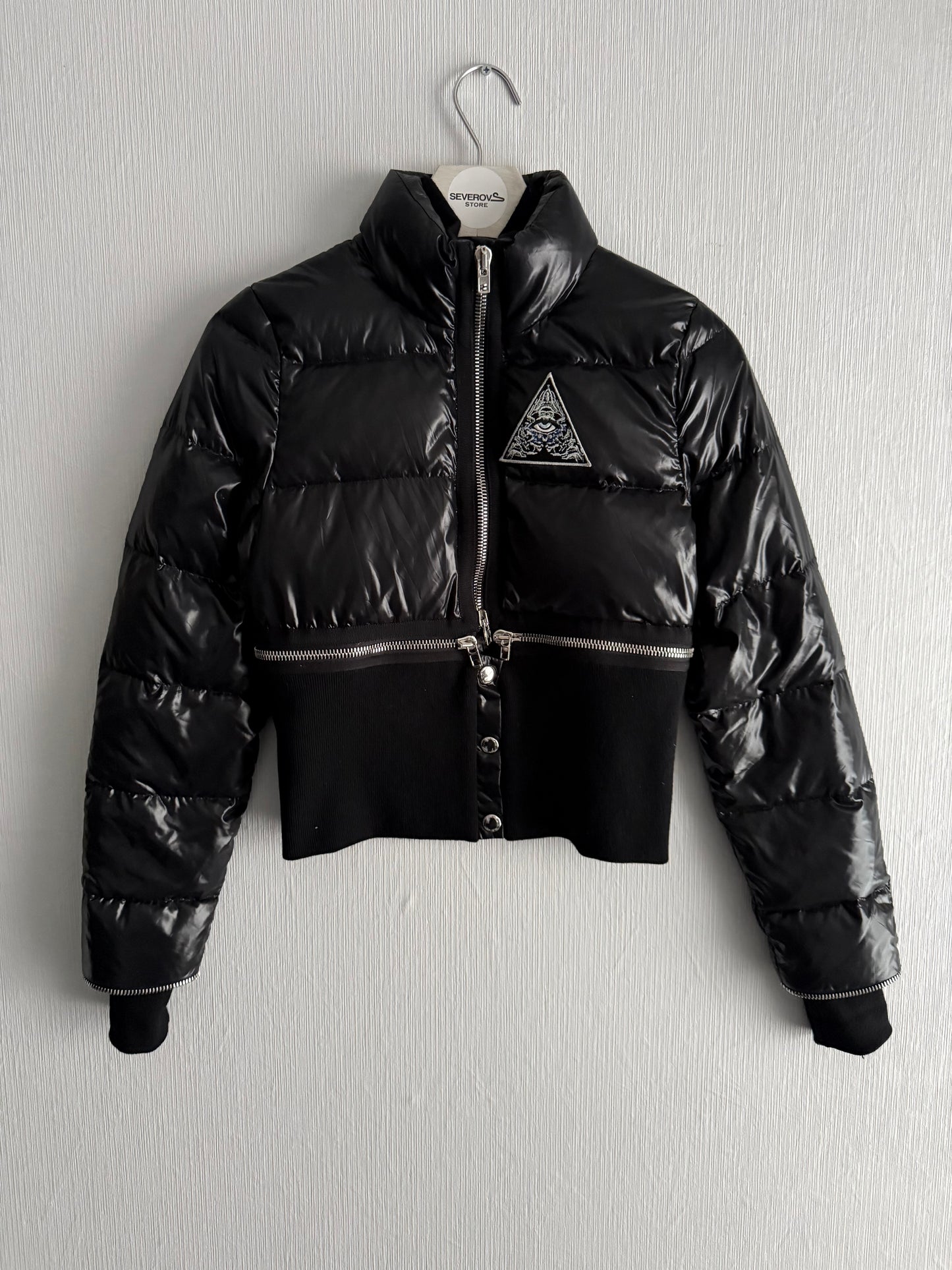 Givenchy Short Down Jacket Cashmere Knit Hem