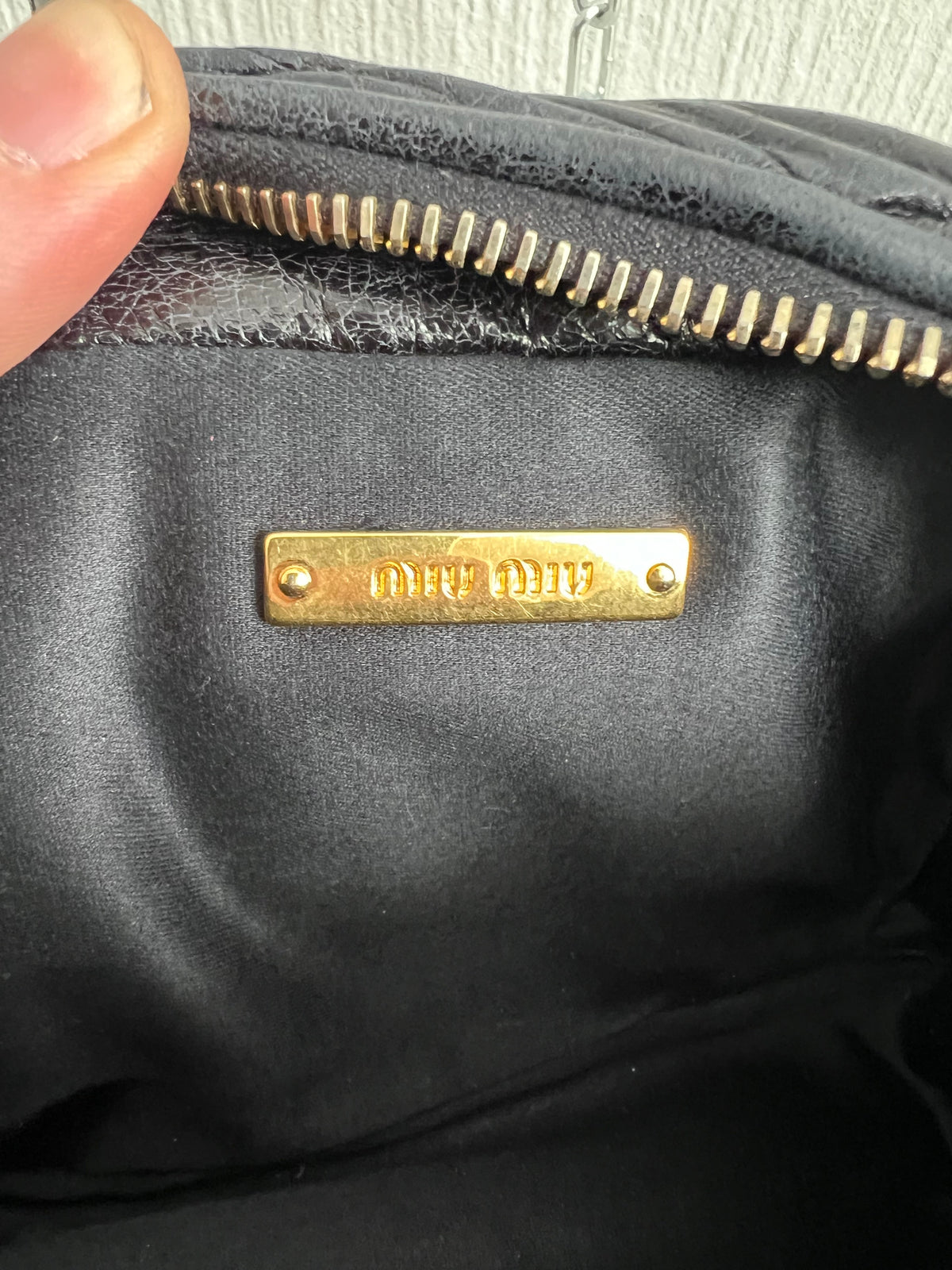 Miu Miu Black Matelasse Leather Crossbody Bag