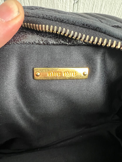 Miu Miu Black Matelasse Leather Crossbody Bag