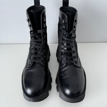 Prada Men's Black Leather Combat Boots