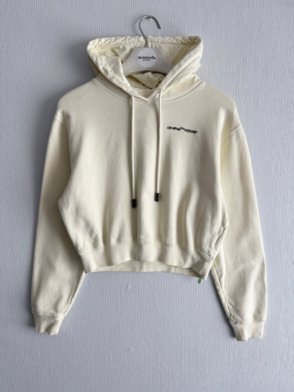Off-White Cream Cropped Hoodie