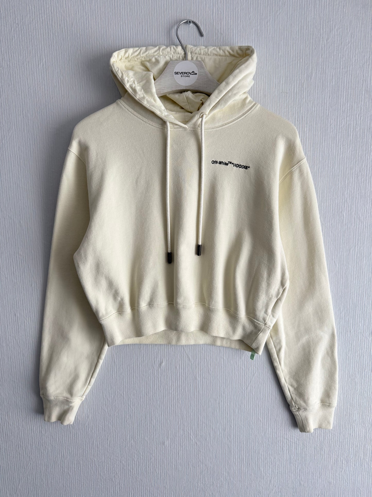 Off-White Cream Cropped Hoodie