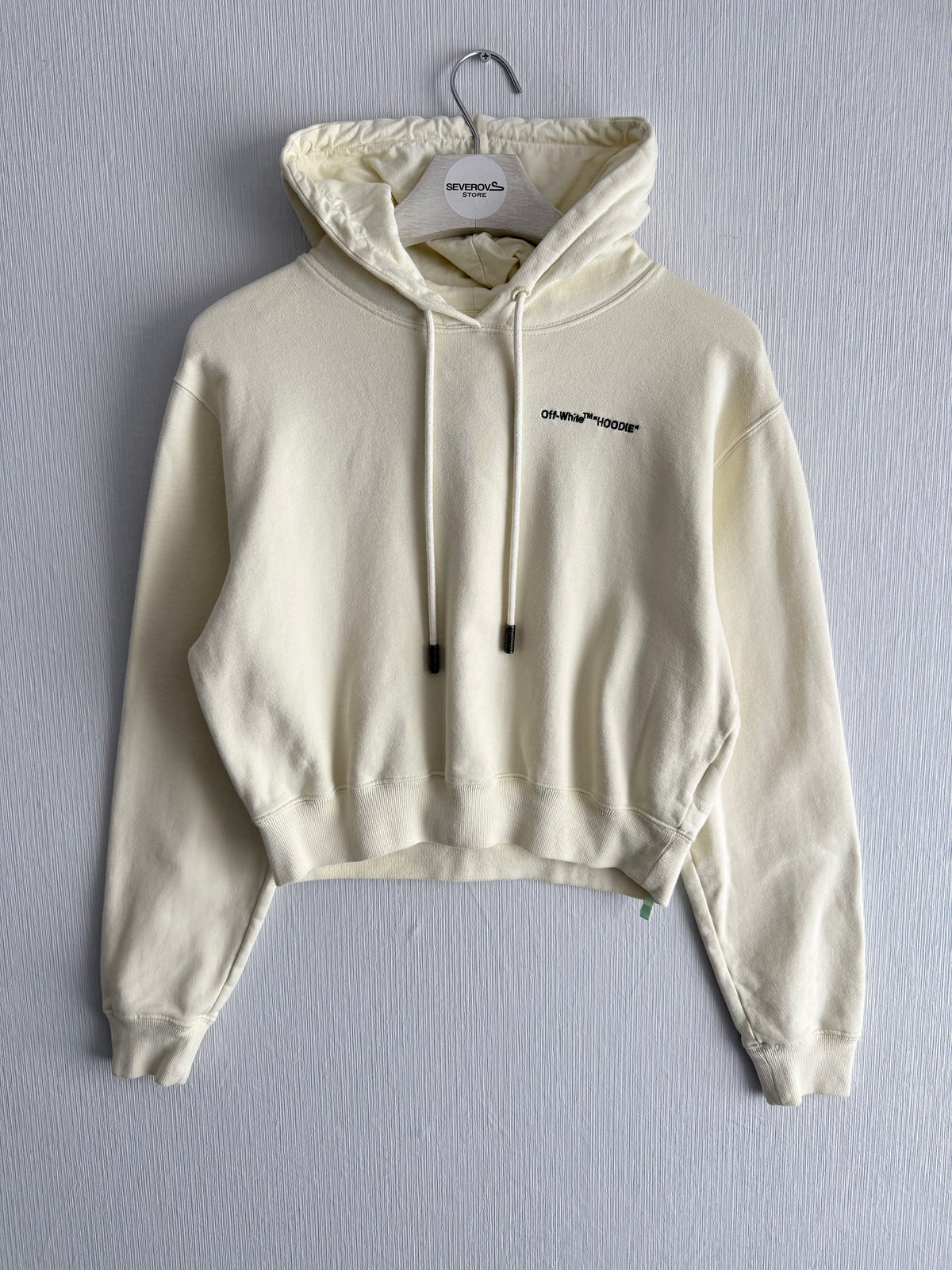 Off-White Cream Cropped Hoodie