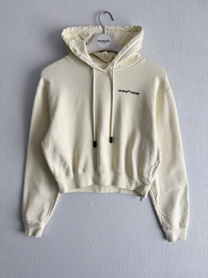 Off-White Cream Cropped Hoodie