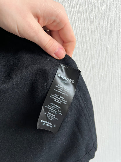 Sandro Black Wool-blend Twill Jacket