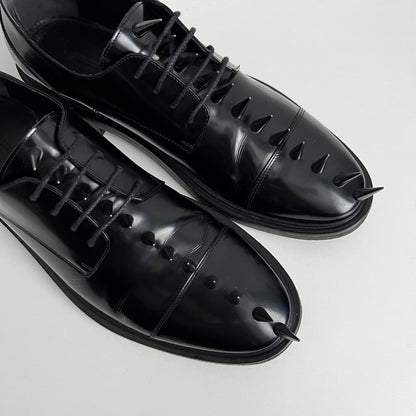 Balenciaga Spiked Derby Men’s Black Leather Shoes