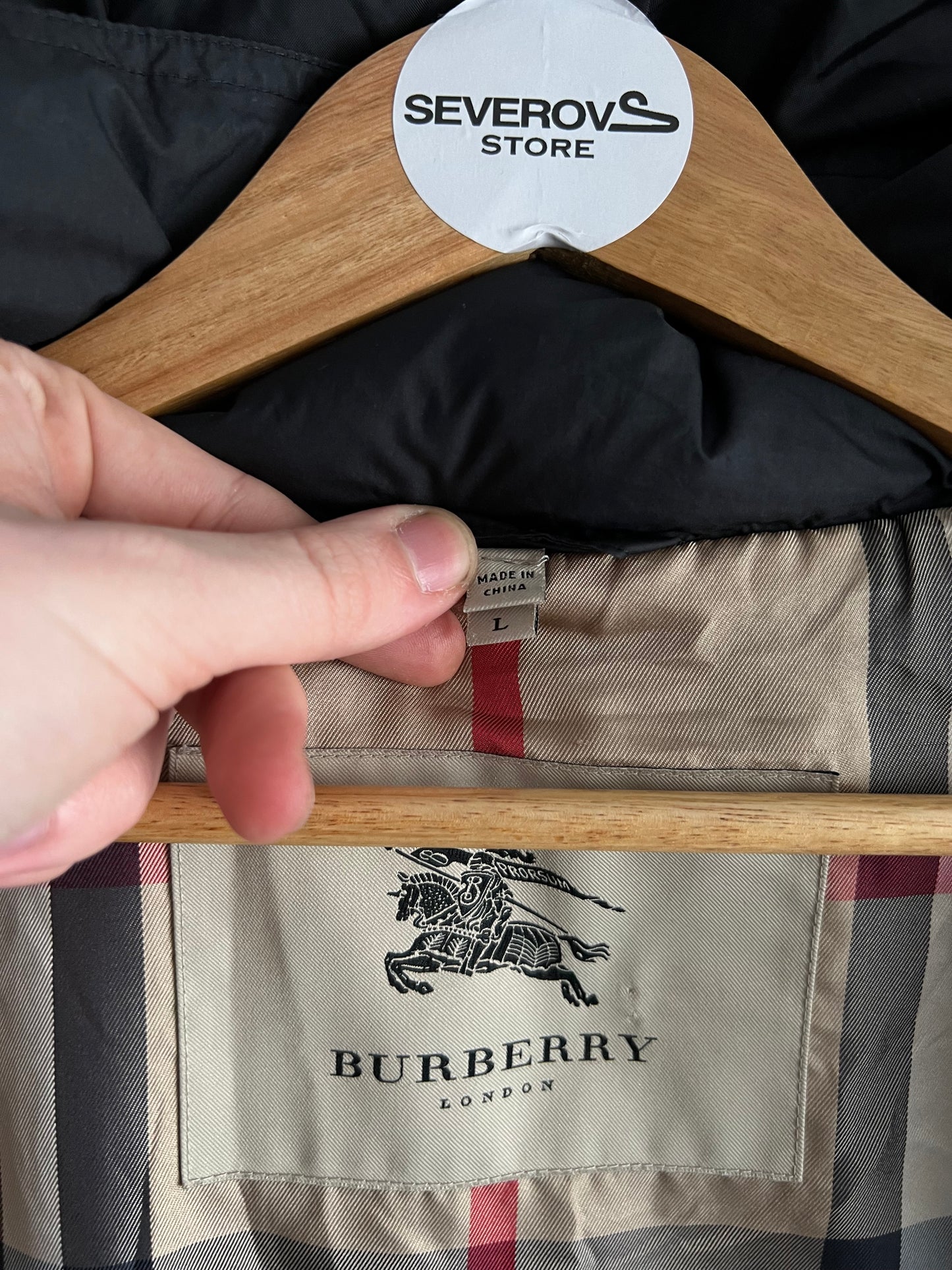 Burberry Down Puffer Long Coat Black Jacket