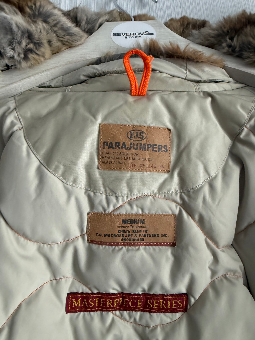 Parajumpers Beige Fur Hooded Kodiak Long Parka Coat