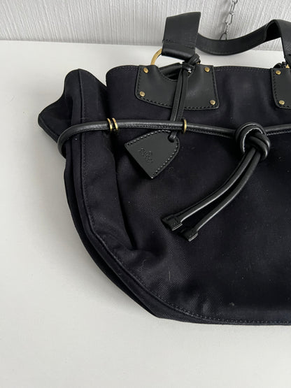 Gucci by Tom Ford Black Canvas Tote with Leather Trim