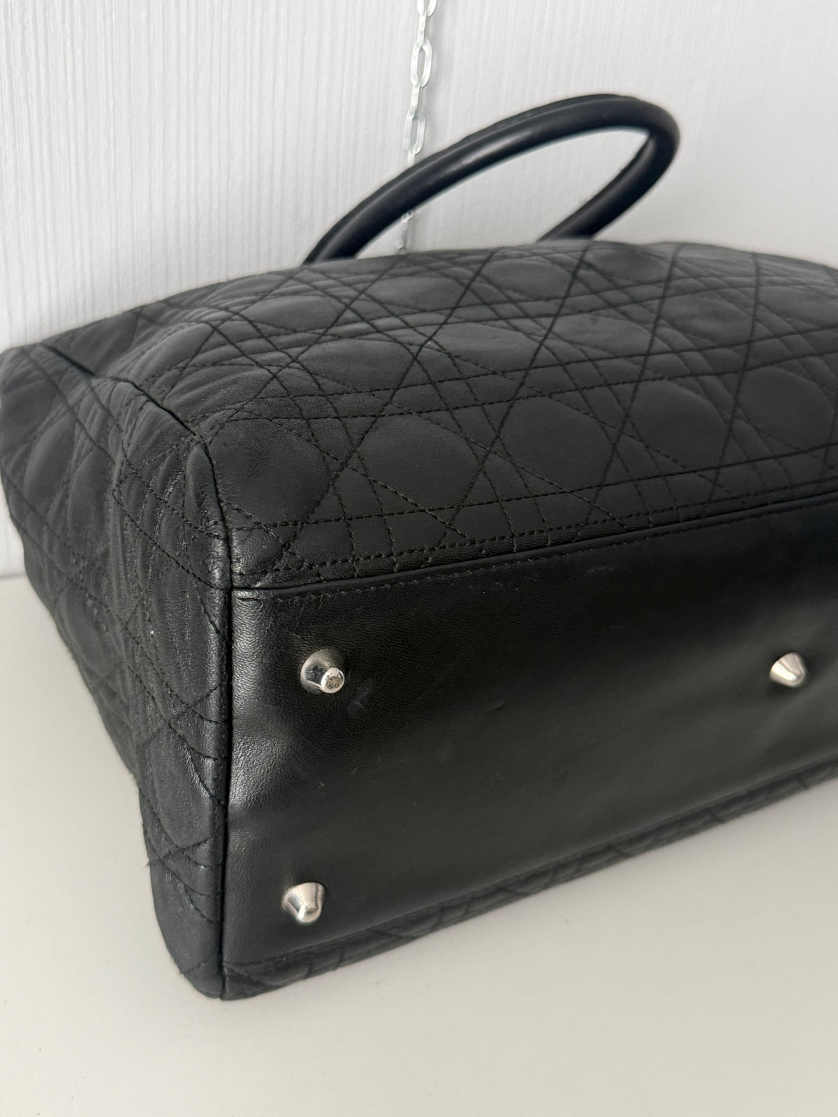 Christian Dior Lady Dior Soft Shopping Tote Cannage Quilt Lambskin Large