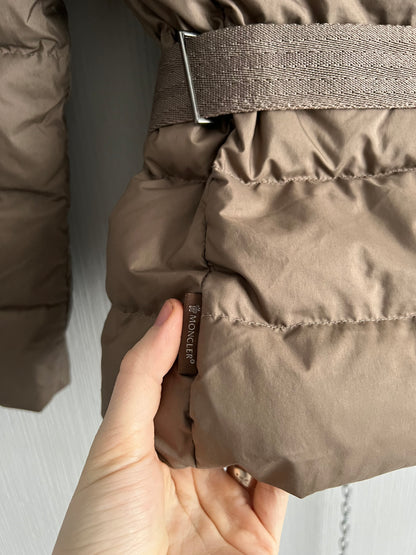 Moncler Angers Fur Dow Jacket with Belt