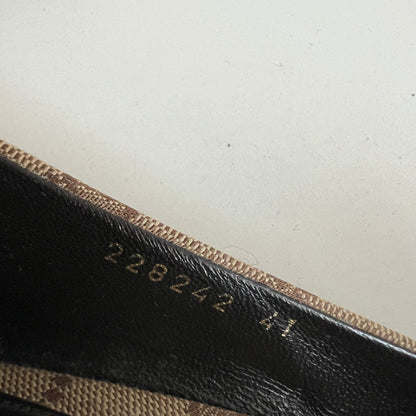 Gucci Beige Guccissima Canvas Horsebit Pointed Toe Pumps Womens Shoes