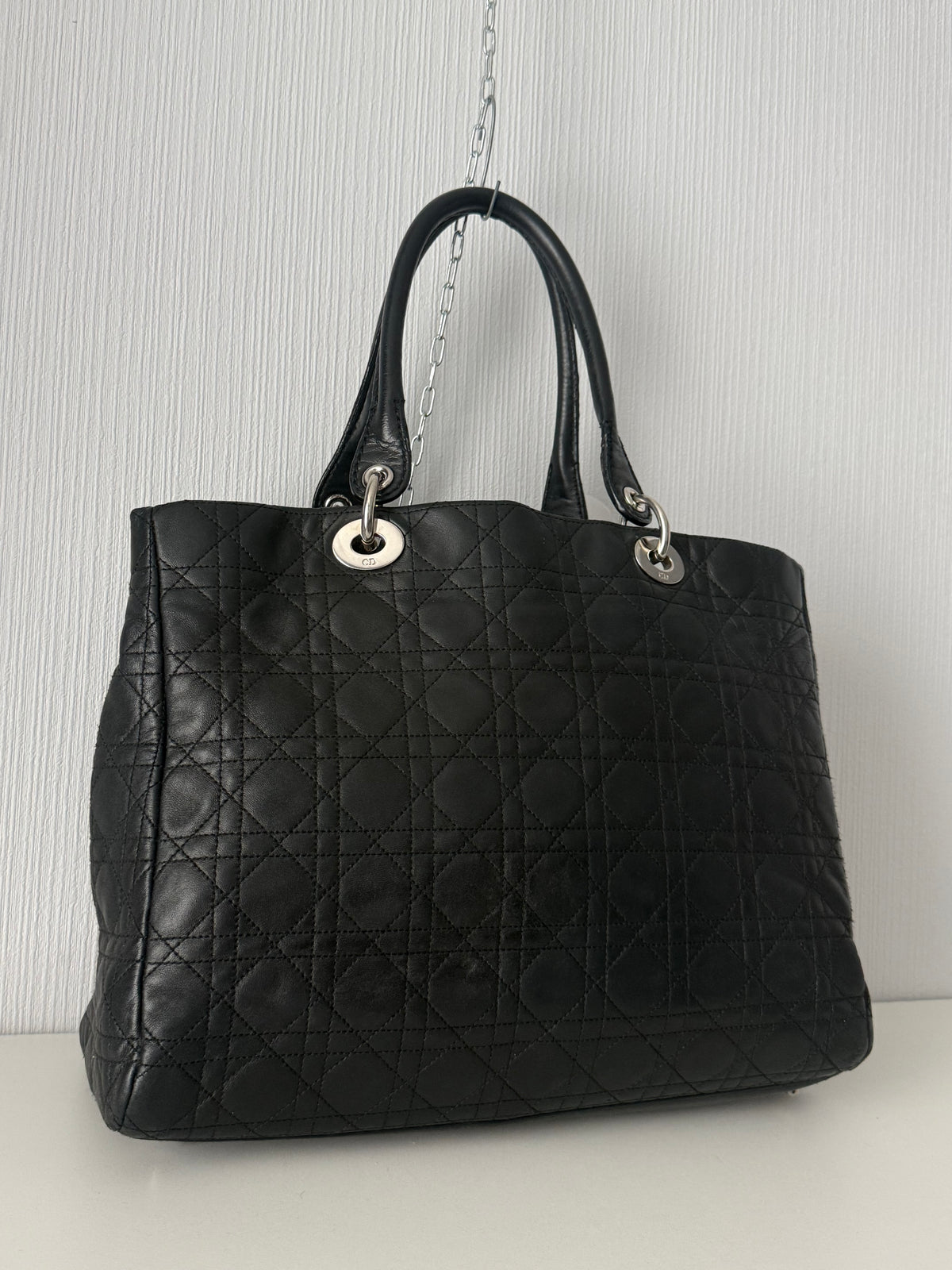 Christian Dior Lady Dior Soft Shopping Tote Cannage Quilt Lambskin Large