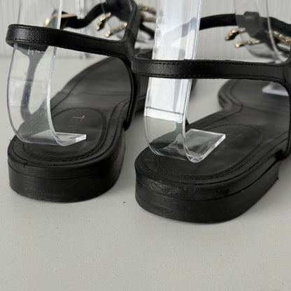 Chanel Jeweled CC Thong Sandals