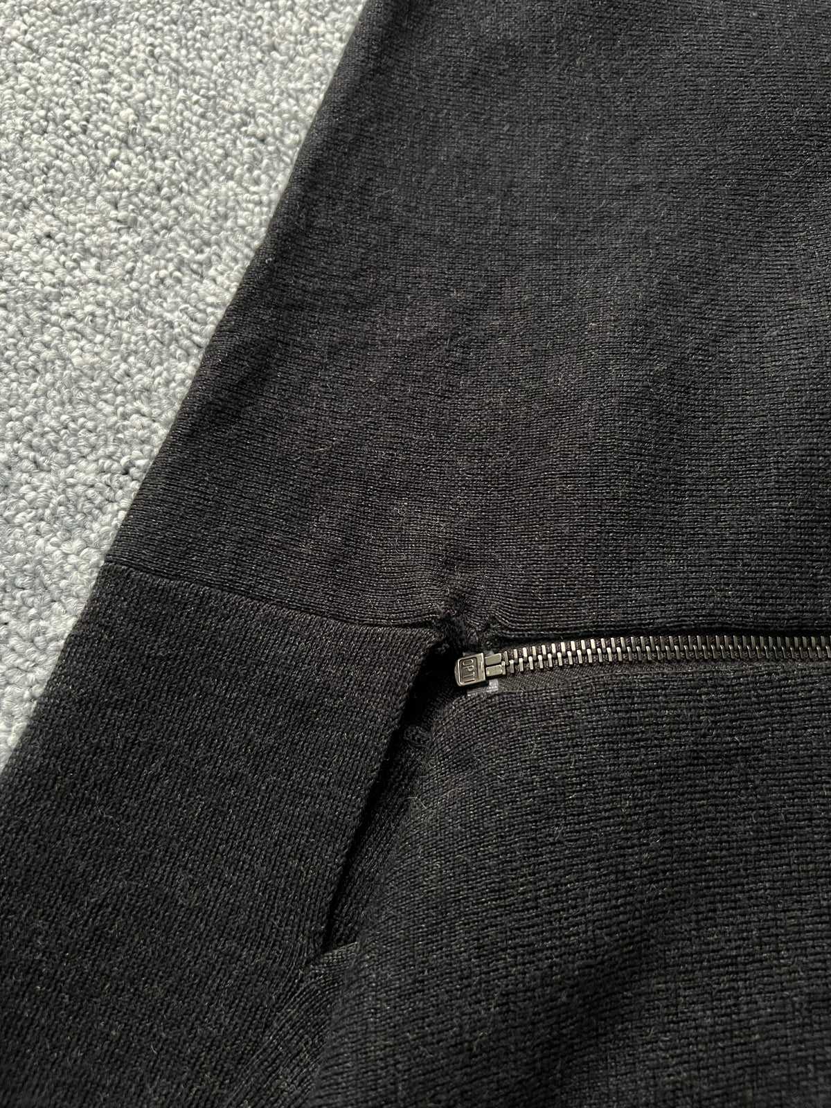 Maison Martin Margiela Line 1 Dark Grey Spiral Zipper Jumper – Fall 2012