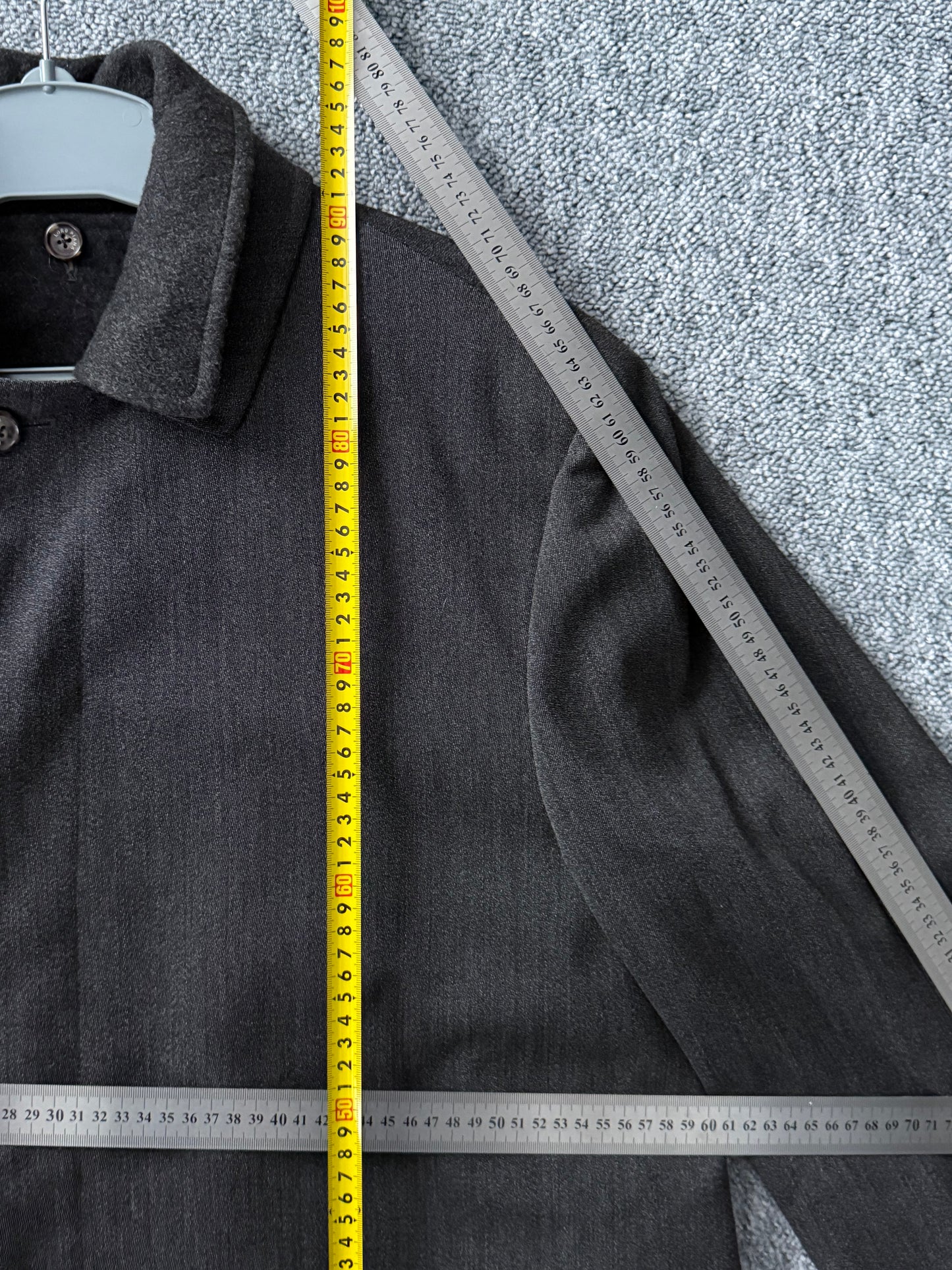 Loro Piana Grey Wool Mens Coat with Removable Inner Vest