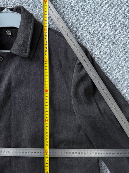 Loro Piana Grey Wool Mens Coat with Removable Inner Vest